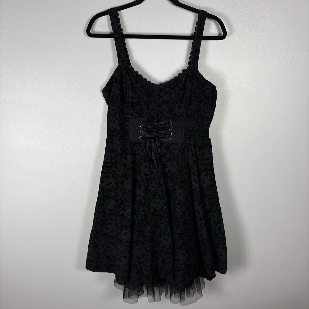 Nightmare Before Christmas Women's XL Damask Tulle Flocked Lace Fit Flare Dress
